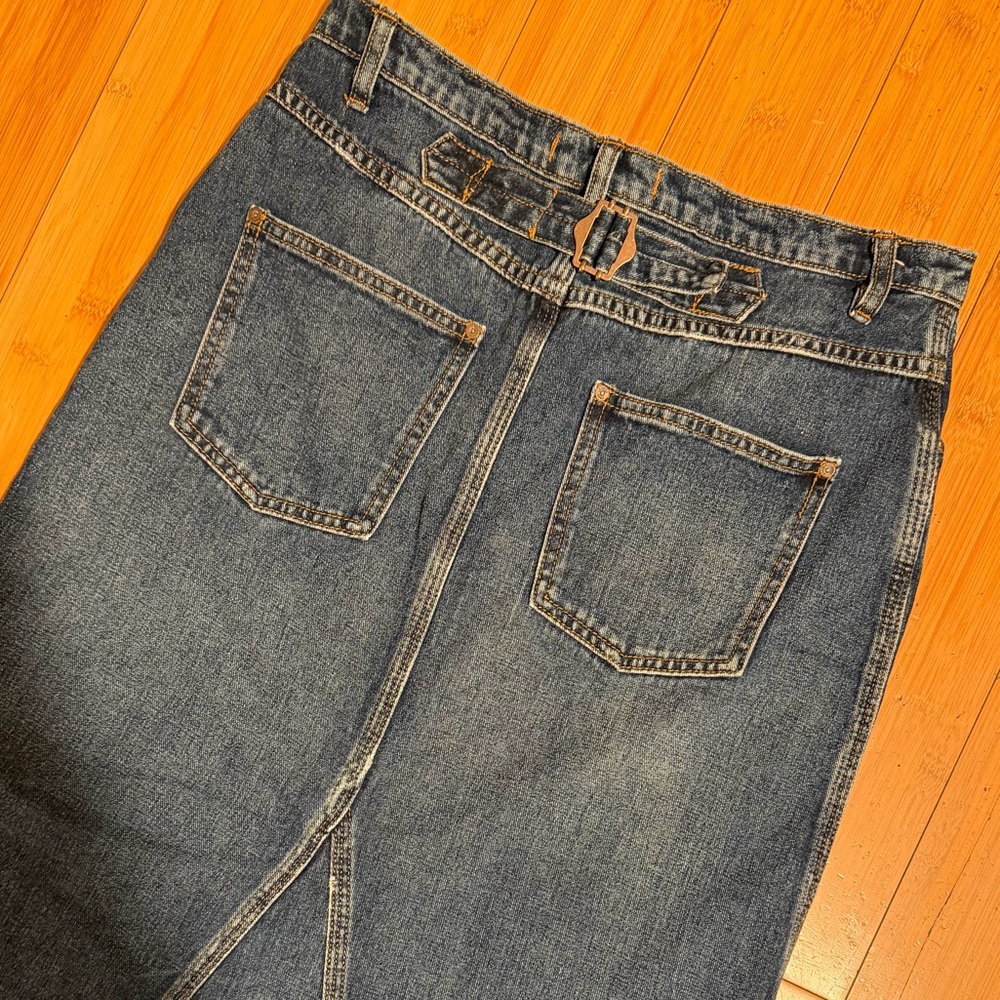 Free People Leanne Patchwork Denim Maxi Skirt Size 28 - Picture 15 of 16